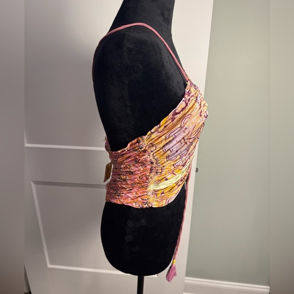 Free People Cocktail Queen Tank Lavender Ruched Cami boho - Picture 4 of 7